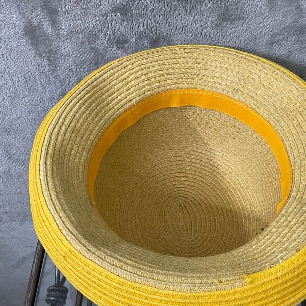 Papillon Hat Womens One Size Yellow straw Beach Travel Sun Hat